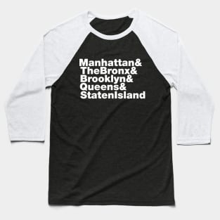 5 Boroughs ~ New York City Baseball T-Shirt